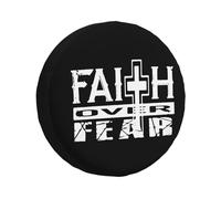 Fede sulla Paura Cristianesimo Croce Caso Copriruota Premium Copertura della Gomma Impermeabile Coperchio Ruota di Scorta Universale per Auto SUV Truck 14inch