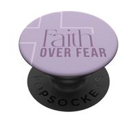 Fede sulla paura Croce cristiana Grafico spirituale PopSockets PopGrip Adesivo