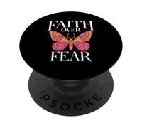 Fede sulla paura Farfalla Cristiano Gesù Religioso Dio PopSockets PopGrip Adesivo