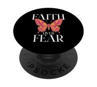 Fede sulla paura Farfalla Cristiano Gesù Religioso Dio PopSockets PopGrip Adesivo
