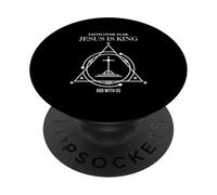 Fede sulla paura Gesù è re Dio con noi PopSockets PopGrip Adesivo