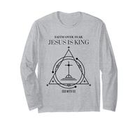 Fede sulla Paura Gesù è re Dio con Noi (Religioso) Maglia a Manica
