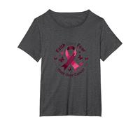 Fede sulla Paura Hope Over Cancer Awareness Ribbon Maglietta, Donna Plus-Size, Grigio Scuro, 5X