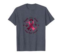 Fede sulla Paura Hope Over Cancer Awareness Ribbon Maglietta, Uomo, Pervinca, 3XL