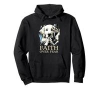 Fede sulla paura Labrador Retriever Cane Religioso Cristiano Felpa con Cappuccio