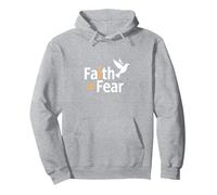 Fede sulla Paura: Messaggio Spirituale di Ispirazione della Colomba Felpa con Cappuccio, Unisex per Adulti, Grigio Melange, S