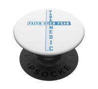 Fede sulla paura Patriottico Christian EMT Primo soccorritore PopSockets PopGrip Adesivo