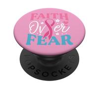 Fede sulla paura Sopravvissuto e combattente per la consapevolezza del cancro al seno PopSockets PopGrip Adesivo