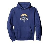 Fede sulla Paura Uomini | Non temere, Credi Solo Inspirational Felpa con Cappuccio, Unisex per Adulti, Navy, M