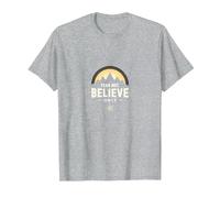 Fede sulla Paura Uomini | Non temere, Credi Solo Inspirational Maglietta, Uomo, Grigio Melange, 5XL