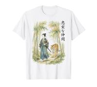 Fedele Donna guerriera Samurai con Il Compagno Tigre Maglietta