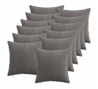 Federa 12 pcs ALMELO Grigio Scuro 50 x 50 cm corduroy