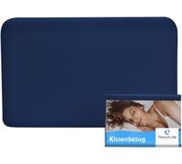 Federa 40x25 blu, per cuscino da viaggio VOLAR, cotone Mako | Perfetta, doppio jersey, non necessita di stiratura, adatta all'asciugatrice, con cerniera, certificata Oeko-Tex