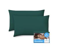 Federa 40x70 verde, set di 2 federe in cotone Mako di prima qualità, federa per cuscini 40x70, federe per cuscini lavabili in lavatrice, certificato OEKO-TEX