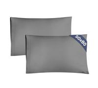 Federa 50x80 Grigio Scuro - Set da 2 - Federe in Microfibra di Alta Qualità - Morbide, Confortevoli e Lavabili in Lavatrice - Federa 50x80 per Cuscini, Set 2 Federe Grigio Scuro - OEKO-TEX Certificato