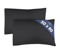 Federa 50x80 Nero- Set da 2 - Federe in Microfibra di Alta Qualità - Morbide, Confortevoli e Lavabili in Lavatrice - Federa 50x80 per Cuscini, Set 2 Federe Nero - OEKO-TEX Certificato