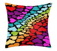 Federa Arredo Cuori d'Amore Colorati Copriguanciale Morbido Federa Cuscino Moderni Copricuscini per Camera da Letto Letto Regalo 45X45cm