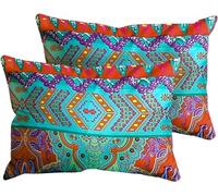 Federa bohémien esotico a righe floreali bohémien 2 federe standard colorate Boho con chiusura Evenlop in microfibra, super morbida, 50,8 x 76,2 cm