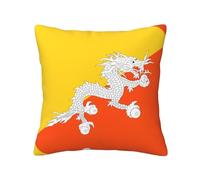 Federa con bandiera del Regno del Bhutan, 45,7 x 45,7 cm, morbida, delicata sulla pelle e confortevole, con cerniera, adatta per divano, auto e camera da letto