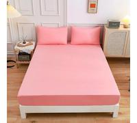 Federa, Coperchio Nero Rivestimento Aderente Tela da Letto Morbido Tela da Letto per la casa per Letto per Letto Matrimoniale, Rosa, Cuscino 2pcs