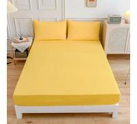 Federa, Coperchio Nero Rivestimento Aderente Tela per Letto Morbido Tela da Letto per la casa per Letto per Letto Matrimoniale, Giallo Limone, federe 2pcs