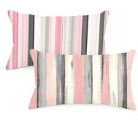 Federa Cuscino 20x30 cm Set di 2 Cuscino Rosa Velluto Copricuscini Rettangolari Federe Cuscini Divano 20 x 30 Banda Stampa a Doppio Lato per Camera da Letto Soggiorno Decorazioni Autunnali EM-1065