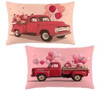 Federa Cuscino 30x50 cm Set di 2 Cuscino Rosa Velluto Copricuscini Rettangolari Federe Cuscini Divano 30 x 50 Camion Stampa a Doppio Lato per Camera da Letto Soggiorno Decorazioni Autunnali LE-909