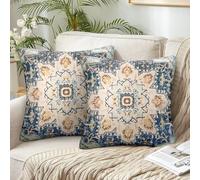 Federa Cuscino 45x45 Vintage Fodere Cuscini Stile Etnico Copricuscini Biancheria Quadrate Lino Federa 45x45 Motivo Geometrico Cuscini Decorativi per Divano Soggiorno Sedia Soggiorno da Letto