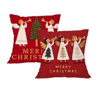 Federa Cuscino 50x50 Set di 2 Cuscini Natalizi Velluto Copricuscini Grandi Quadrati Federe Cuscini Divano 50x50 cm Angelo Stampa a Doppio Lato per Camera da Letto Soggiorno Decorazioni Natale,2p897F