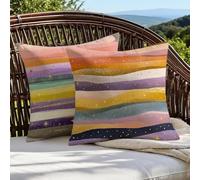 Federa Cuscino 70x70 Oro Cuscini Divano Rosa Cuscini da Esterno Impermeabili Linoi Quadrato Set di 2 Decorativi Cushion Covers per Giardino Soggiorno Sofá Balcone Patio, Regalo per Donne 1B-460