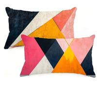 Federa Cuscino 70x90 cm Set di 2 Cuscino Rosa Velluto Copricuscini Rettangolari Federe Cuscini Divano 70 x 90 Geometria Stampa a Doppio Lato per Camera da Letto Soggiorno Decorazioni Autunnali EM-141