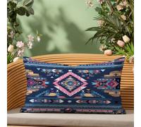 Federa Cuscino Divano 40x60 Blu Copricuscino in Velluto a Coste Boemia, Cuscini Rettangolari Divano con Cerniera Invisibile, Decorazione per Camera, Divani, Giardino, Patio, Letto, 1 Pezzo, A*337