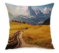 Federa Cuscino Federa Incredibile Paesaggio Val Gardena Fantastico Su Dolomiti Turismo Soleggiato Alto Parchi in Esterno Accogliente Lino Quadrato Decorativo Fodere Per Cuscini Per Divano Let