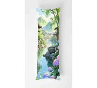 Federa Cuscino per il Corpo Flusso, Body Pillow Case Ortensia Super Morbido e Accogliente, con Cerniera Nascosta, per Camera da Letto, Soggiorno, Divano, federa Decorativa 40x145cm