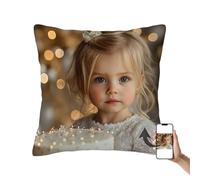 Federa Cuscino Personalizzata con Foto, Cuscino Personalizzato con Immagine / Testo, 55 x 55 Copricuscino Stampa Fronte - Retro, per Amanti Famiglia Amici Animali Domestici Regali Personalizzati I-7