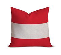 Federa decorativa per cuscino con bandiera austriaca, 50 x 50 cm, stile vintage, stile rustico, con bandiera patriottica, federa quadrata in cotone e lino, regalo per mamma e papà amici