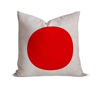 Federa decorativa per cuscino con bandiera del Giappone, 50 x 50 cm, stile vintage, stile retrò, stile rustico, motivo patriottico, quadrata, in cotone e lino, regalo per mamma e papà