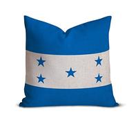 Federa decorativa per cuscino con bandiera dell'Honduras, 40 x 40 cm, stile vintage, stile rustico, con motivo a bandiera patriottica, quadrata, in cotone e lino, regalo per mamma e papà