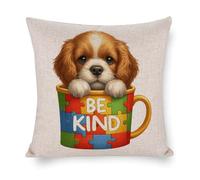 Federa decorativa per cuscino con cane da compagnia, 55,9 x 56 cm, quadrata, con cerniera, per soggiorno, cucina, divano, auto, decorazione per la casa