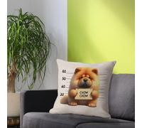 Federa decorativa per cuscino con cane da compagnia Chow Chow Chow, con cane poliziotto, 66 x 66 cm, quadrata, per soggiorno, cucina, divano, auto, decorazione per la casa