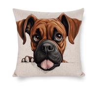 Federa decorativa per cuscino con cane da compagnia, con divertente cane che sbircia, 50,8 x 50,8 cm, con accento quadrato, federa con cerniera, per soggiorno, cucina, divano, auto, decorazione per la