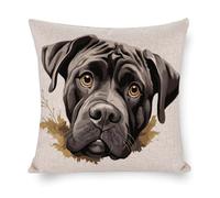 Federa decorativa per cuscino con cane da compagnia, motivo cane che sbircia, 66 x 66 cm, quadrata, con cerniera, per soggiorno, cucina, divano, auto, decorazione per la casa