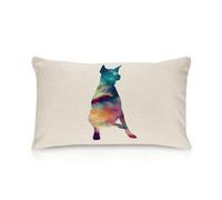 Federa decorativa per cuscino con cane da compagnia, motivo cielo stellato, 40,6 x 66 cm, rettangolare, per soggiorno, cucina, divano, auto, decorazione per la casa