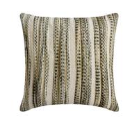 Federa decorativa per cuscino con colori terrosi e beige, 35 x 35 cm, in cotone marocchino a righe, stile safari, stile logge, per camera da letto e soggiorno, moderna, motivo Savaana Braid