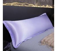 Federa doppia impermeabile, effetto seta, tinta unita, 1,2 m/1,5 m/1,8 m, di sostegno lungo, per maternità, coppie e famiglie, lavabile in lavatrice (viola, 48 x 120 cm)