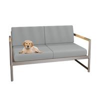 Federa impermeabile elasticizzata per divano a 1/2/3 posti, in rattan, per interni ed esterni, protezione morbida e flessibilità, grigio chiaro, 3 pezzi (L5065 x 5065 cm)