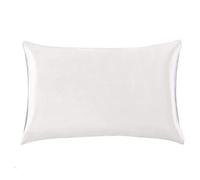 Federa in 100% seta di gelso, per capelli e pelle, con cerniera nascosta, lato inferiore in cotone, dimensioni standard, 19 momme Charmeuse (avorio, standard)