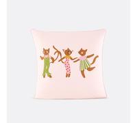 Federa in cotone biologico, CHATS FLEURIS Blu 50 x 70 cm