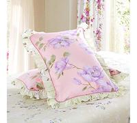 Federa in cotone, federa pieghettata, un paio di lussuosa federa decorativa con apertura a busta-Eve Xinyue - Rosa_48 * 74 cm