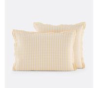 Federa in cotone seersucker, COTTAGE GIALLO Giallo 63 x 63 cm